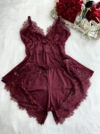 BABY DOLL LUXO RENDA PARIS- VINO