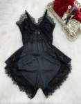 BABY DOLL LUXO RENDA PARIS - NEGRO